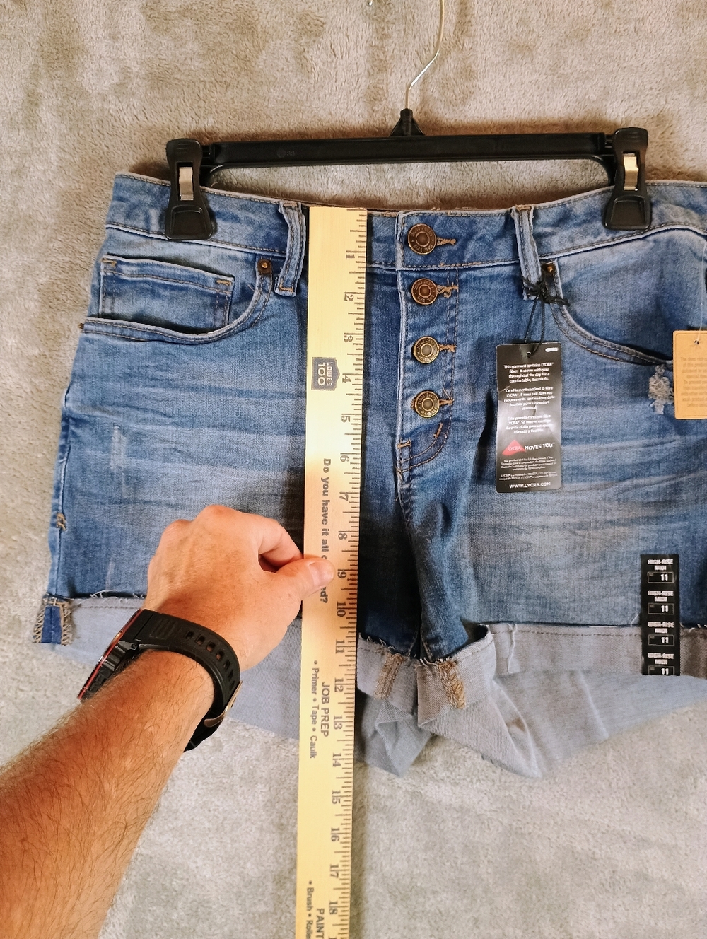 NWT Mudd Juniors Light Blue Denim Button-Front Jean Shorts Size 11 - Picture 9 of 14